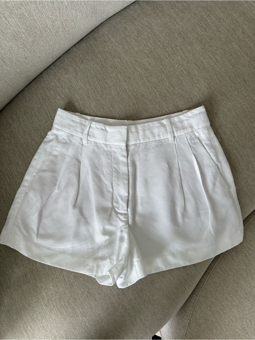 Aritzia White Relaxed Pleated Women’s Shorts